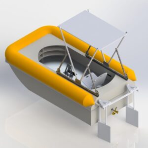 Full assembly rendering of the Rigid Inflatable Boat
